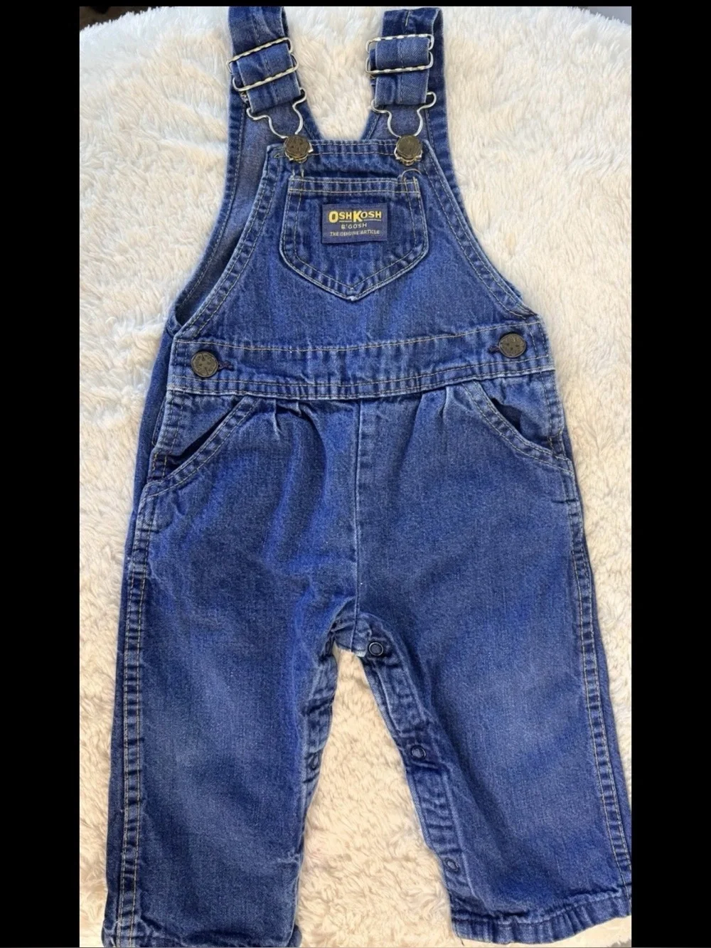 VTG Oshkosh B’Gosh Boys Vestbak Bib Overalls Snap Leg 18 Months